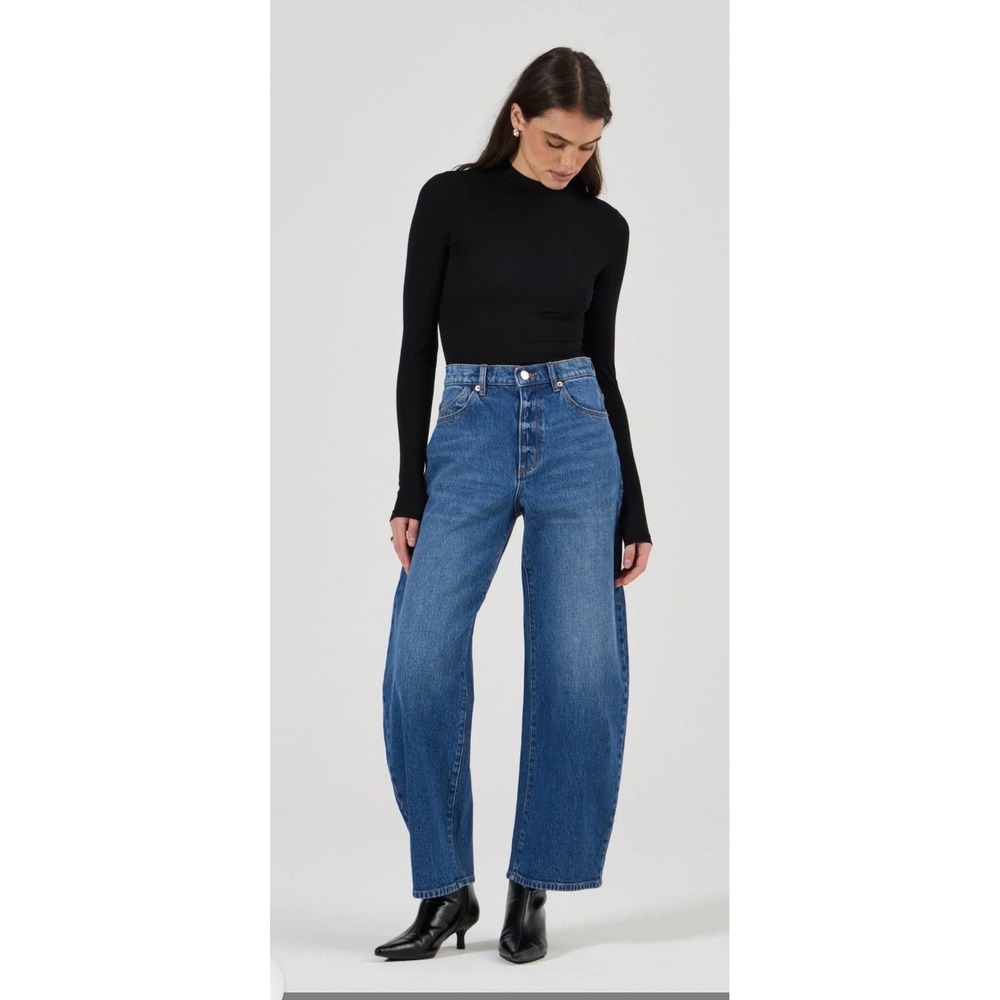 Rolla's Gigi Barrel Curved Leg High Rise Jeans Blue Size 27